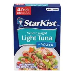 StarKist Chunk Light Tuna Inch Water | 2.6 Ounce | 4 Pouches