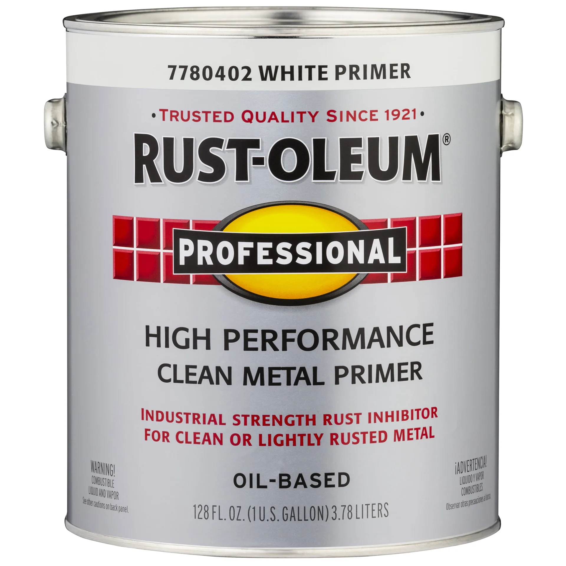 2 Pack | White Clean Metal Primer (450 Voc) | Rust-Oleum Professional High Performance Flat Protective Enamel- Gallon
