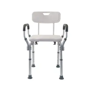 Essential Medical Supply Height Adjustable Shower Chair & Bath Stool with Arms | Up to 300lbs. | Without Back
