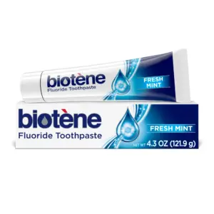 Biotene Original Sugar Free Fluoride Toothpaste for Dry Mouth | Fresh Mint | 4.3 Ounce | 1