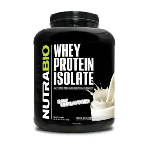 NutraBio Whey Protein Powder Isolate Supplement – 25g of Protein Per Scoop with Complete Amino Acid Profile | Soy & Gluten Free Protein Powder | Zero Fillers & Non-GMO | Raw Unflavored | 5 Lbs