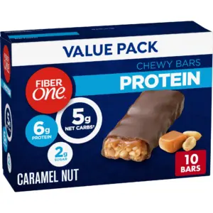 Fiber One Chewy Protein Bars | Caramel Nut | Protein Snacks | 10 ct