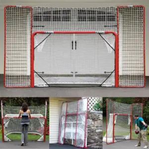 Monster by EZgoal Hockey Folding Goal with Backstop & 4 Targets Net