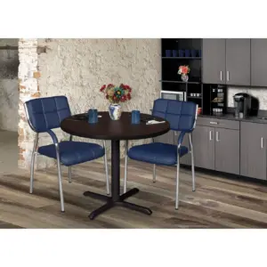 Regency Cain 36 Round Breakroom Table- Mahogany | Black Base