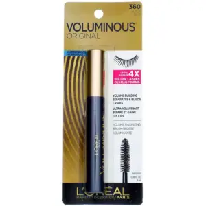 L'Oreal Voluminous Waterproof Volume Building Mascara | Black [360] | 0.28 Ounce