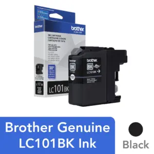 Brother Genuine Standard Yield Black Ink Cartridge | LC101BK | Replacement Black Ink | Page Yield Up To 300 Pages | LC101