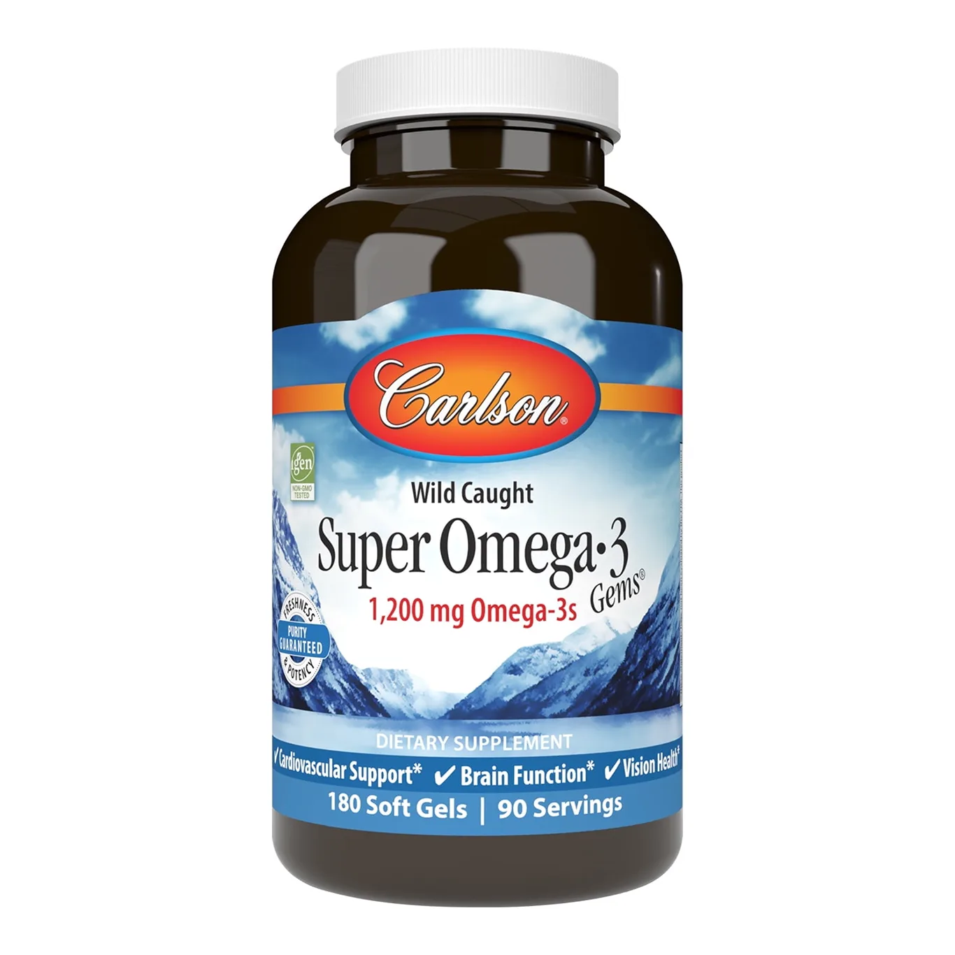 Carlson Wild Caught Super Omega-3 Gems | 180 Soft Gels