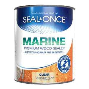 Seal Once MARINE Clear Premium Wood Sealer | 1 Gallon | 1 gal
