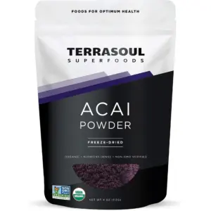 Terrasoul Superfoods Organic Acai Berry Powder | 4 Ounce | Freeze-Dried for Freshness | Omega Fats Boost for Smoothie Bowls | & Antioxidant-Packed Superfoods Recipes