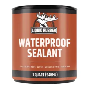 Liquid Rubber Multi-Surface Waterproof Sealant | Black | Indoor and Outdoor | 1 Quart