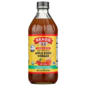 Bragg Limpieza Vinegar de Sidra de Manzana Organica con la Madre | Cruda y sin Filtrar | 16 fl Ounce | Single