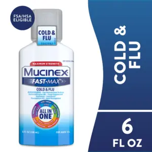 Mucinex Fast-Max Cold & Flu Medicine | Chest Congestion | Cough | Sore Throat | Nasal Decongestant | 6 fl Ounce | 1