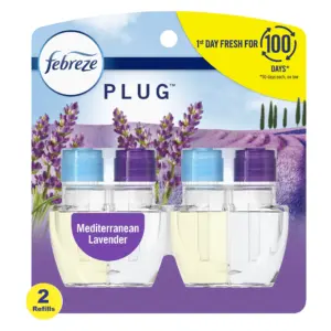 Febreze Plug Inch Air Freshener | Odor-Fighting Scented Oil Refill | Mediterranean Lavender | 2 Refills | 26 Milliliters refills | 1