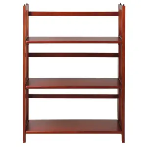 Casual Home 3-Shelf Folding Stackable Bookcase 27.5 Wide-Mahogany
