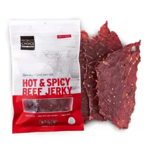 People's Choice Beef Jerky | Classic | Hot and Spicy | Big Slab | Thin Sheets | 15 Count | 1 Bag