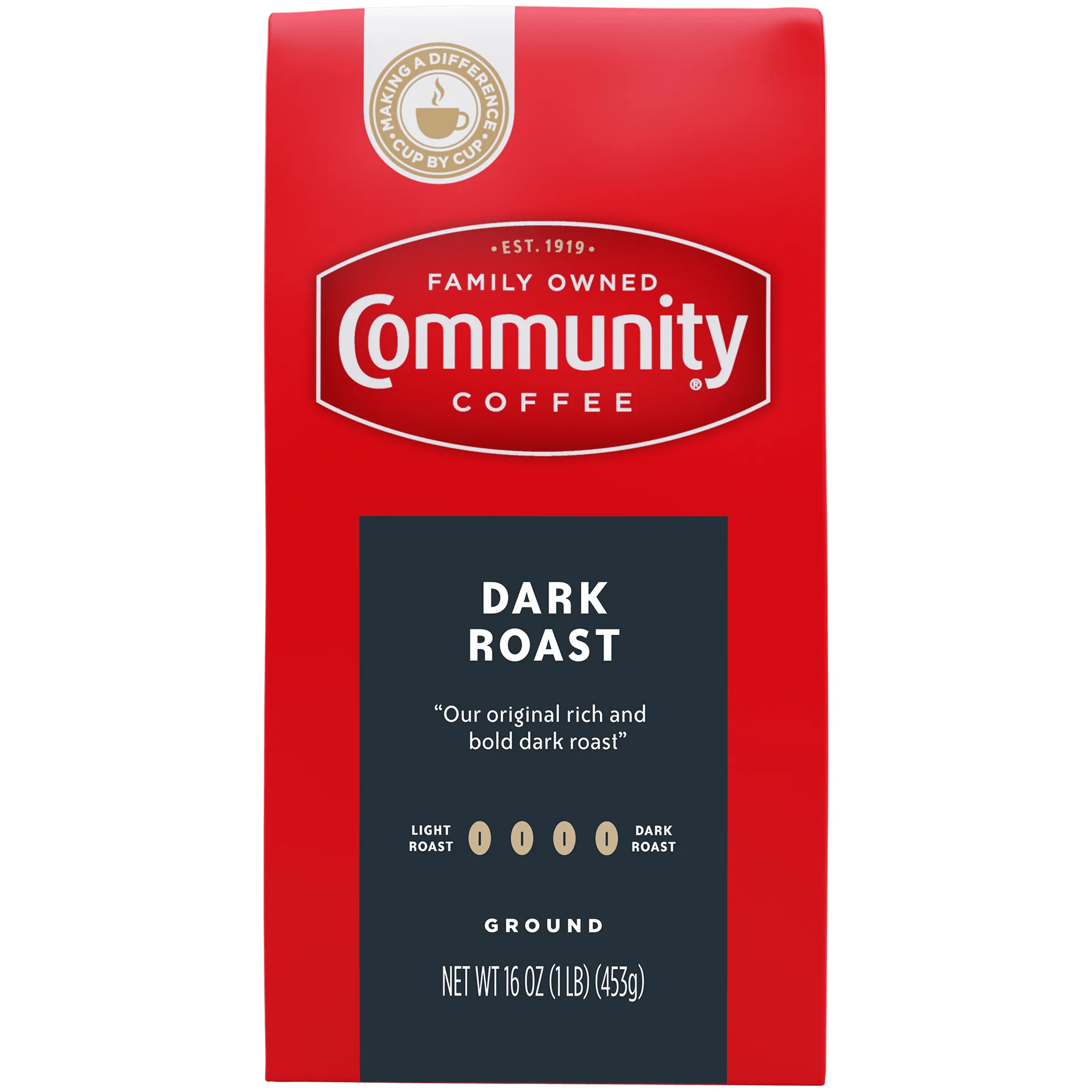 Community Coffee Signature Blend Dark Roast Ground Coffee 16 Ounce Firm Pack