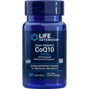 Life Extension Super Ubiquinol CoQ10 with Enhanced Mitochondrial Support | 100 mg | For Heart Health and Anti-Aging | Cholesterol and Energy Management Supplement | Gluten-Free | Non-GMO | 30 Softgels | 1