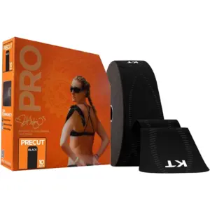 KT Tape Pro Jumbo 10 Precut Kinesiology Sports Roll | 150 Strips | Black | Jet Black