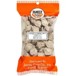 Family Food Co. Sweet Li Hing Mui | Preserved Dried Plum Fruit Snack | 6 Ounce | 1 Pack | 8 Ounce