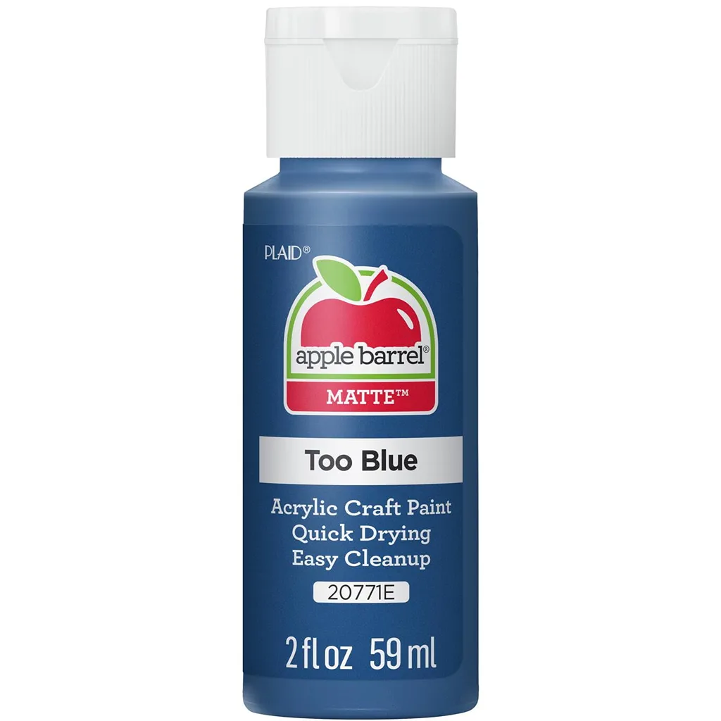 Apple Barrel Acrylic Craft Paint | Matte Finish | Too Blue | 2 fl Ounce
