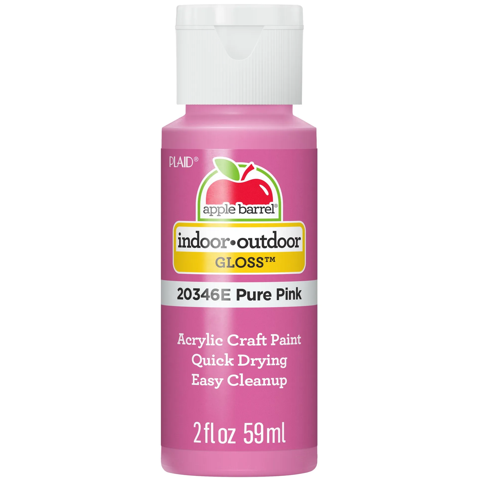 Apple Barrel Acrylic Craft Paint | Gloss Finish | Pure Pink | 2 fl Ounce | Single