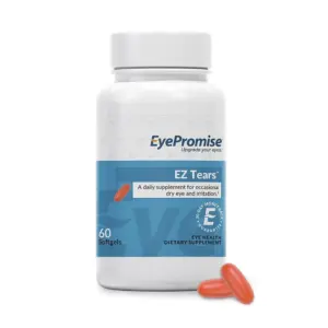 EyePromise EZ Tears Eye Vitamin | Dry Eye Drops Substitute | Occasional Dry Eye Relief | Omega 3 + 8 (Premium Edition)