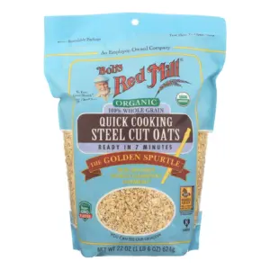 (Price/Case)Bob'S Red Mill Organic Quick Cooking Steel Cut Oats 22 Ounce Bag | 4 Per Case