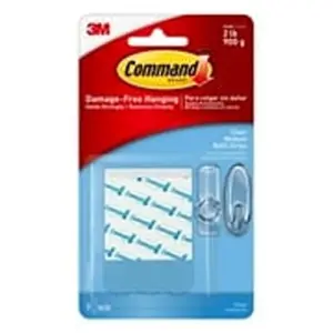 Command Medium Clear Refill Strips for Command Clear Medium Indoor Hooks | 12 Strips