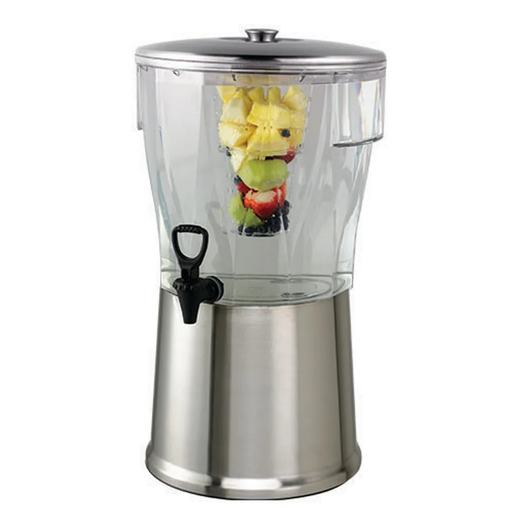 Service Ideas CBDRT5SS Beverage Dispenser | Round | 5 Gallon | Stainless Steel w/Infuser Tube | Silver