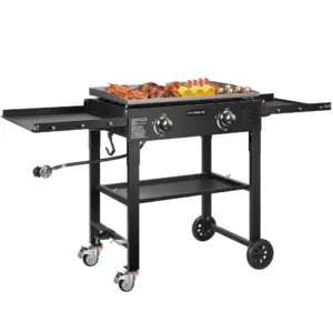 SPECSTAR 2-Burner 28 Foldable Propane Griddle | Portable Flat Top Gas Grill-30,000 BTU Propane Fuelled for Camping | Tailgating | BBQ