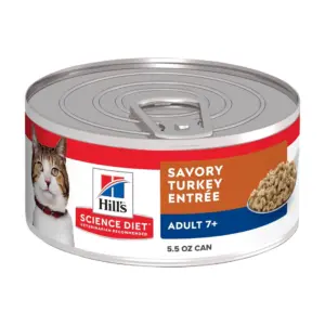 Hill's Science Diet Savory Turkey Wet Cat Food for 7+ Senior Cats | 5.5oz Can 24pk | 5.5oz (24pk) | Savory Turkey Entree