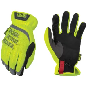 Hi-Viz FastFit Work Gloves with Secure Fit Elastic Cuff | Reflective & High Visibility | Touchscreen Capable | Safety Gloves for Men | Multi-Purpose Use (Fluorescent Yellow | X-Large)