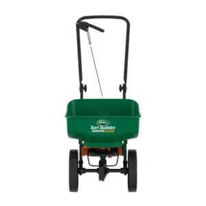 Turf Builder EdgeGuard DLX Broadcast Spreader for Seed Fertilizer Salt Ice Melt (Premium Edition)