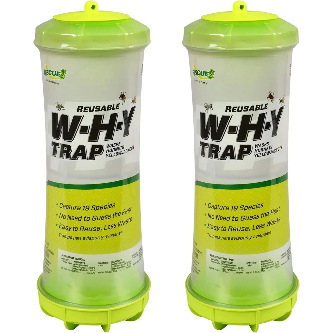 Rescue! Reusable WHY Trap For Wasps Hornets Yellowjackets (Premium Edition)