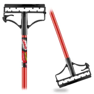 Libman Red Powder Coated Steel Black Solid Polypropylene Resin Frame Mop Handle (Premium Edition)