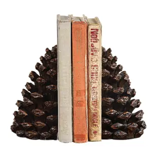Creative Co-Op Pinecone Shaped Resin Bookends (Set of 2 Pieces) (Premium Edition)