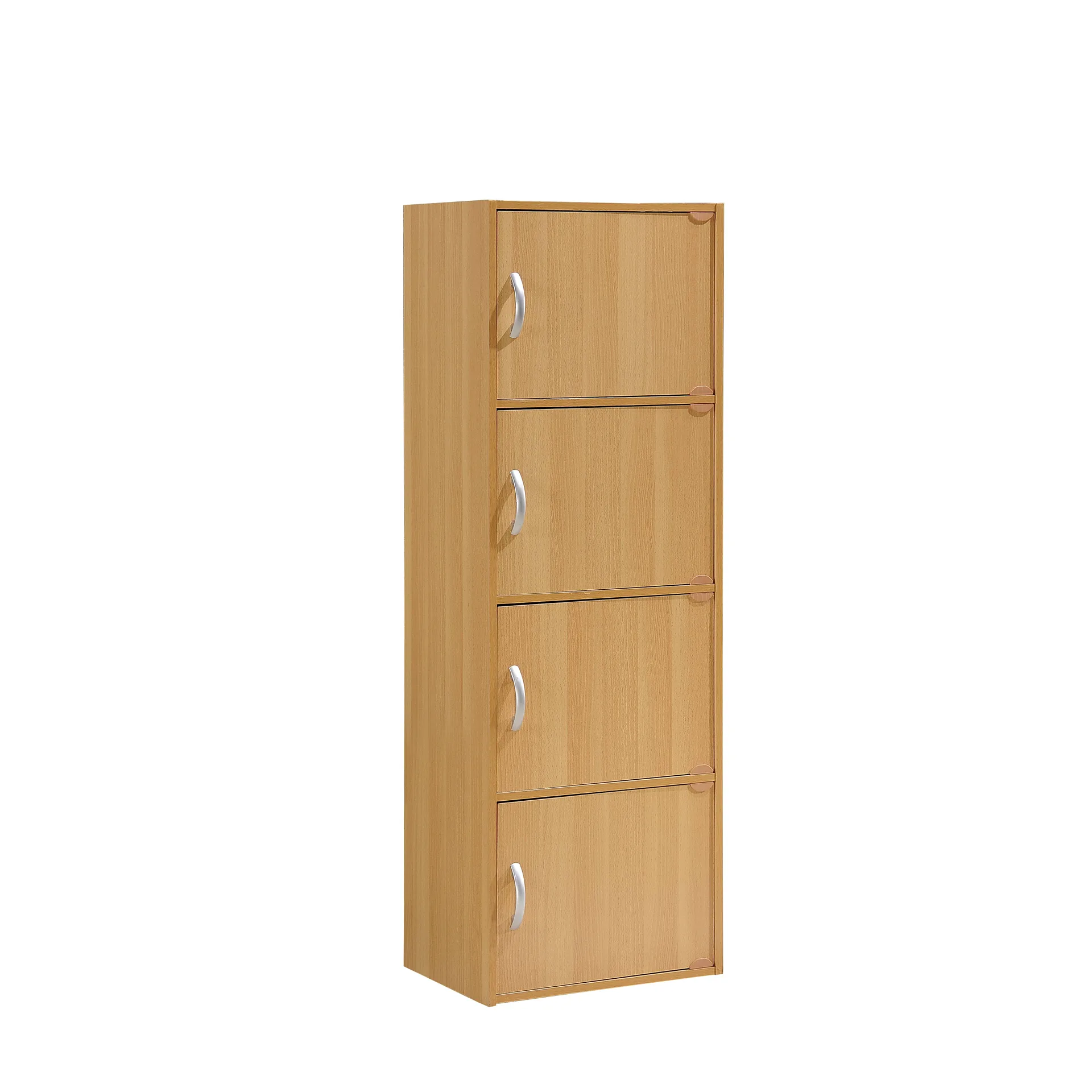 Home Indoor Decorative 3-Shelf | 6-Door Bookcase | Beech