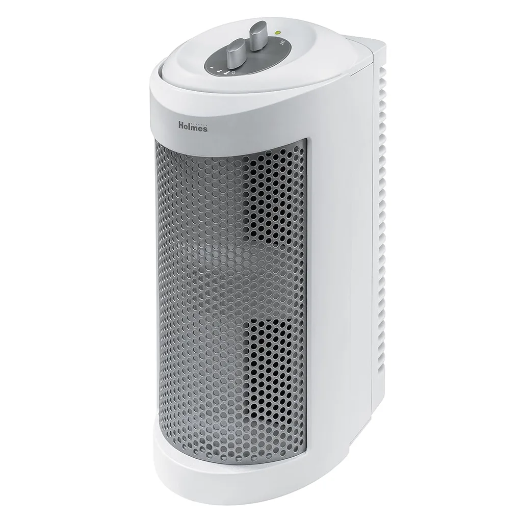 Holmes True HEPA Allergen Remover Mini Tower Air Purifier with Optional Ionizer for Small Spaces | White (HAP706-NU-1)