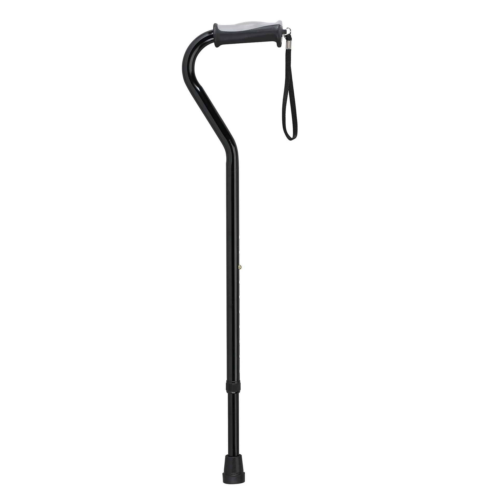 Drive Medical Adjustable Height Offset Handle Cane with Gel Hand Grip | Black