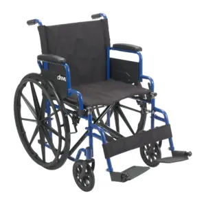 Drive Medical Blue Streak Wheelchair with Flip Back Desk Arms (Premium Edition)