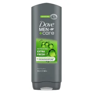 Dove Men+Care Refreshing Hydrating Face and Body Wash for Men Extra Fresh All Skin | 18 Ounce