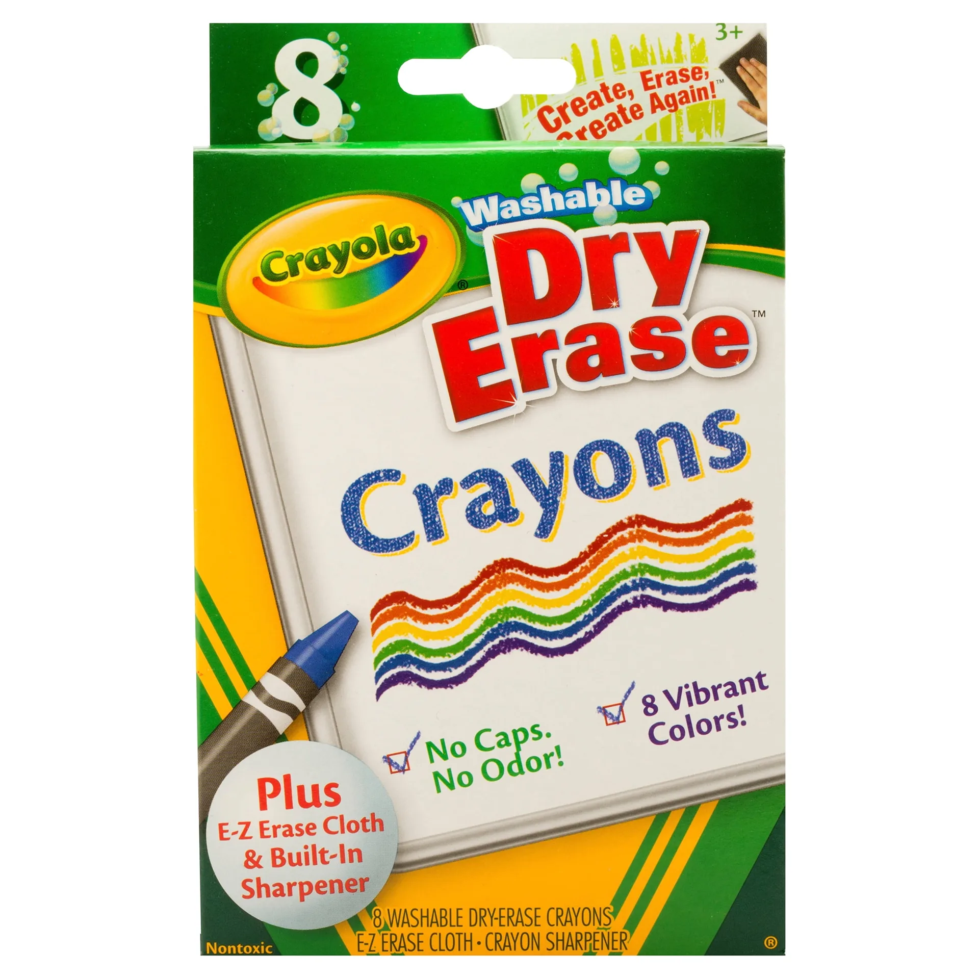 Crayola Washable Dry Erasable Crayons | Assorted Colors | Child | 8 Pieces