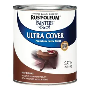 1872969 ULTRA CVR PNT NTMG 1QT Rust-Oleum Painters Touch Ultra Cover Satin Nutmeg Water-Based Ultra Cover Paint Exterior & Inter