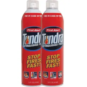 First Alert EZ Fire Spray | Extinguishing Aerosol Spray | Pack of 2 | AF400-2 | RED