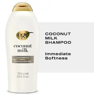 OGX Nourishing + Coconut Milk Moisturizing Daily Shampoo with Egg White Protein | 25.4 fl Ounce | Daily Shampoos