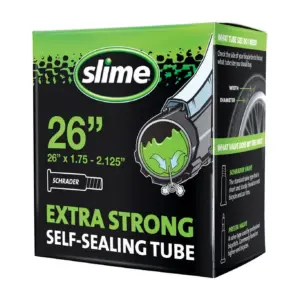Slime Extra Strong Self-Sealing Bicycle Tube Schrader 26 x 1.75-2.125 Bike Inner Tube | 30045