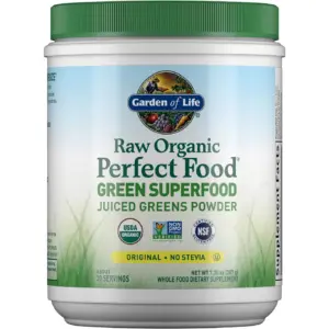 Garden of Life Raw Organic Perfect Food Green Superfood Juiced Greens Powder | Alkalize | Detoxify & Energize | Original | no stevia | 30 Servings