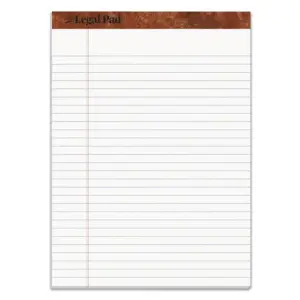 tops the legal pad legal pad | 8-1/2 x 11-3/4 inches | perforated | white | legal/wide rule | 50 sheets per pad | 3 pads per pack (75337)