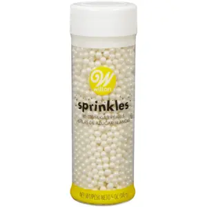 Wilton White Sugar Pearl Sprinkles for Cakes & Icing Decoration 5 Ounce. | Single