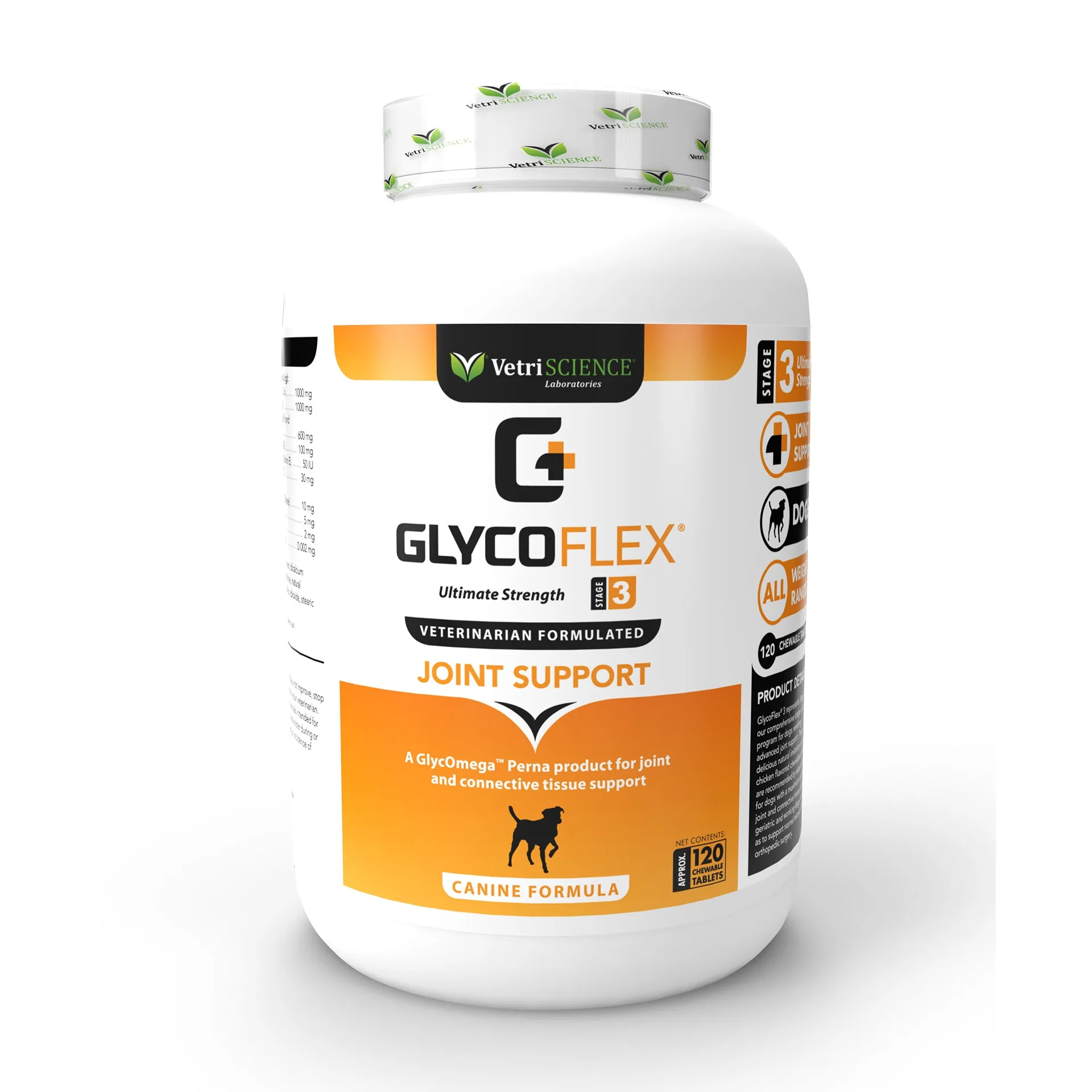 VetriScience Laboratories GlycoFlex 3 | Hip & Joint Care | Dogs | Roast Chicken,120 Chewable Tablets